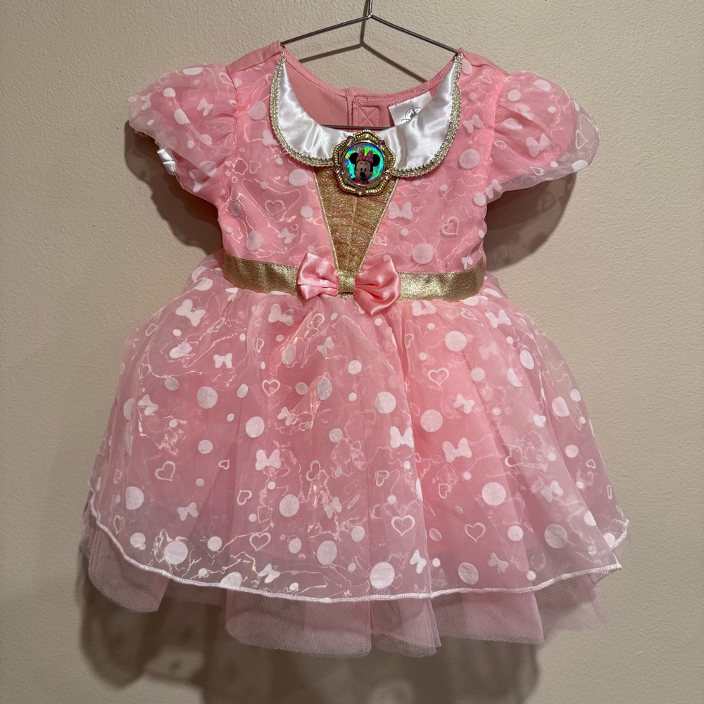 Authentic Disney Pink and Gold Minnie Mouse Kids Costume Dress Super Adorable
